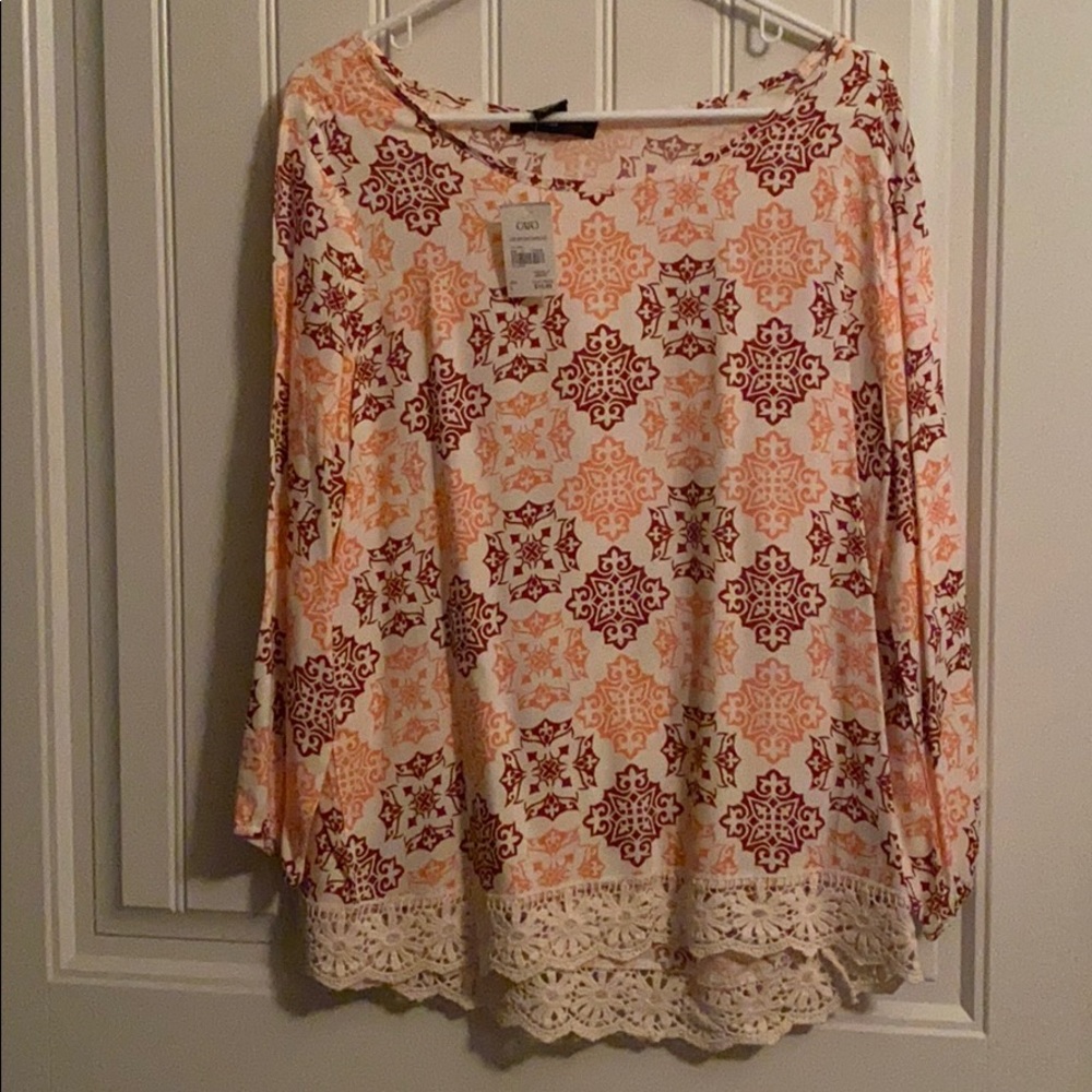 Cato. Lace trim blouse